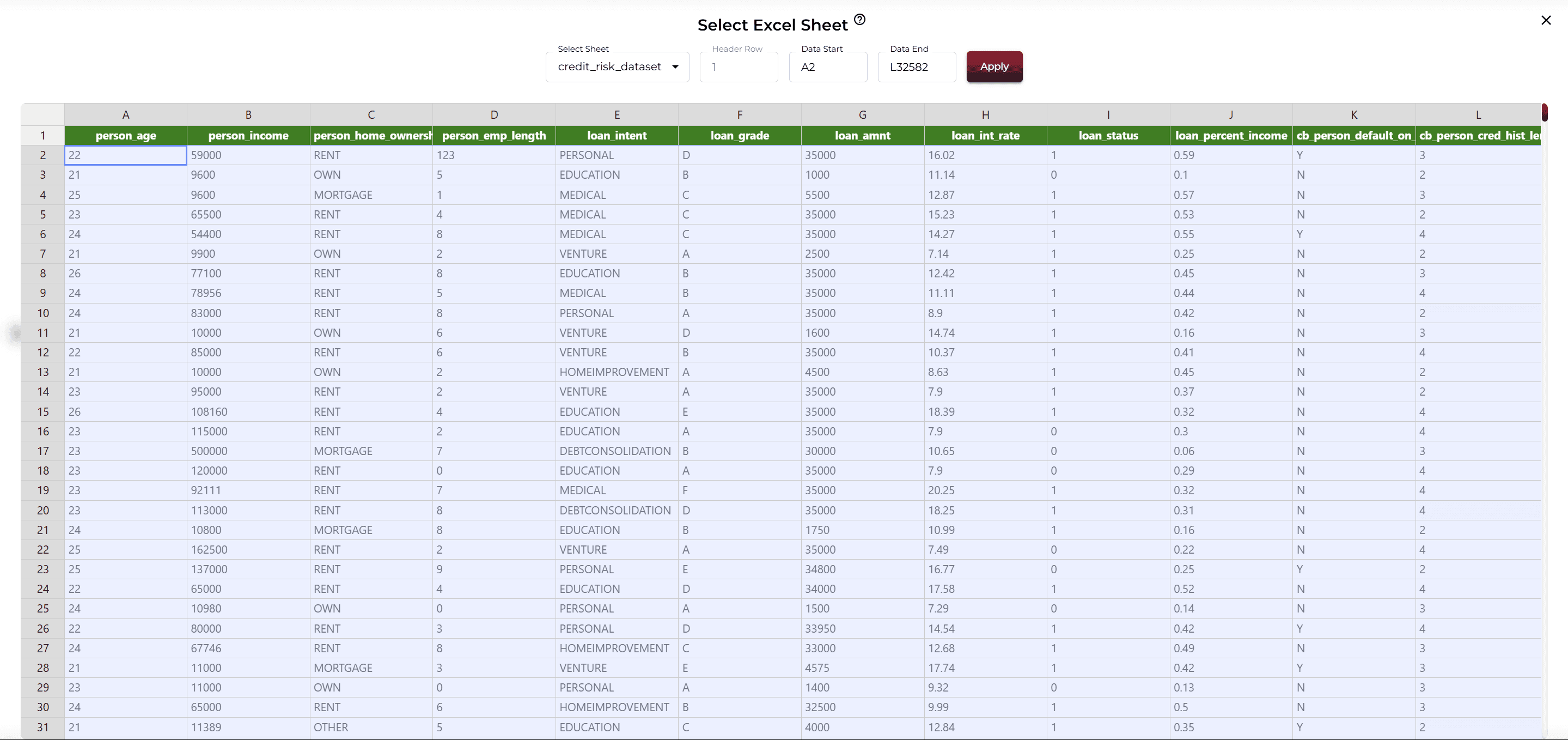 Excel Upload