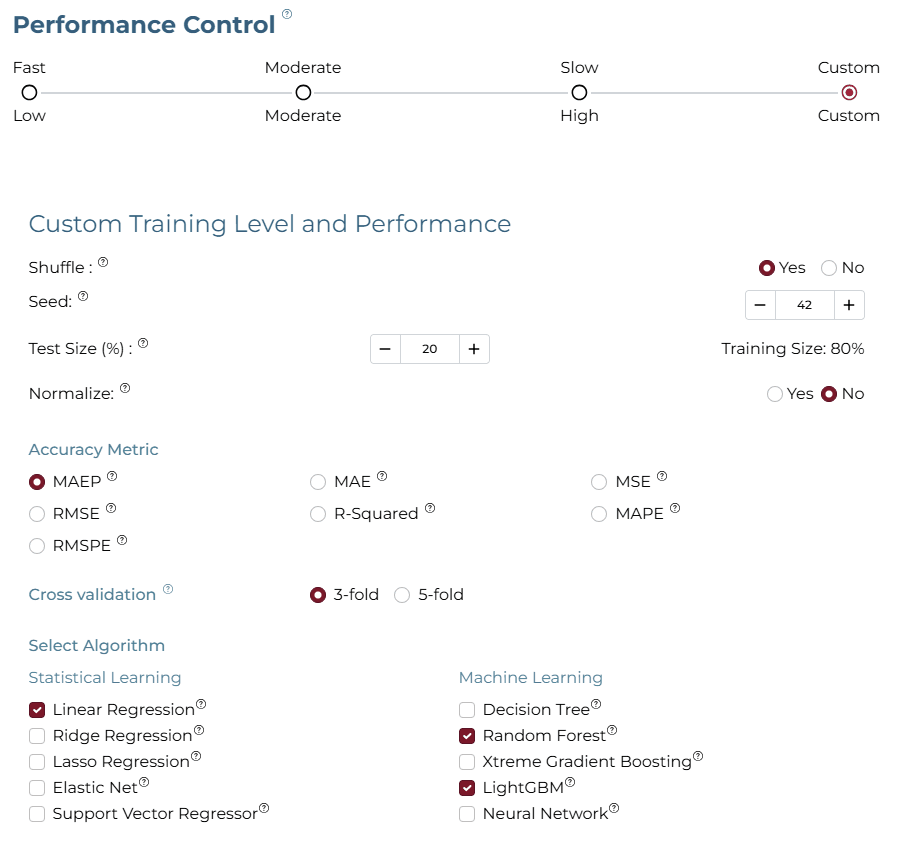 Training Configuration