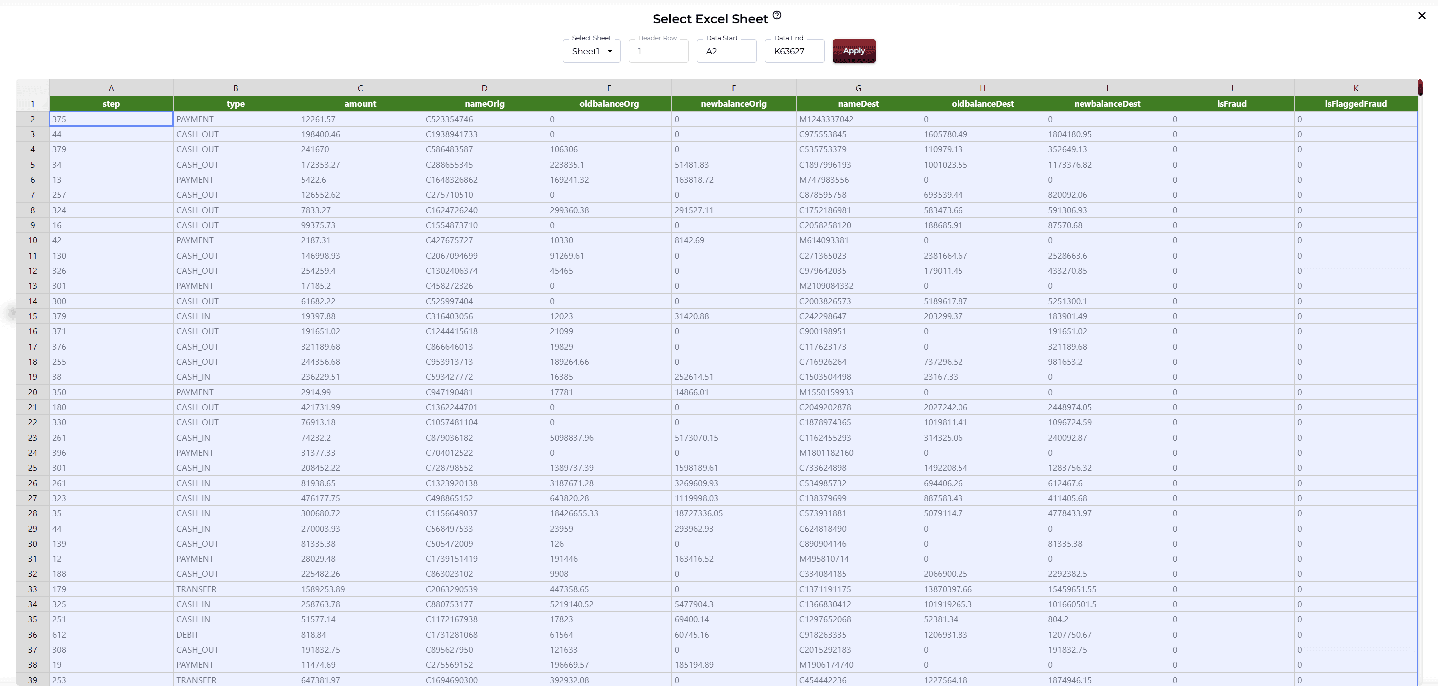 Excel Selection
