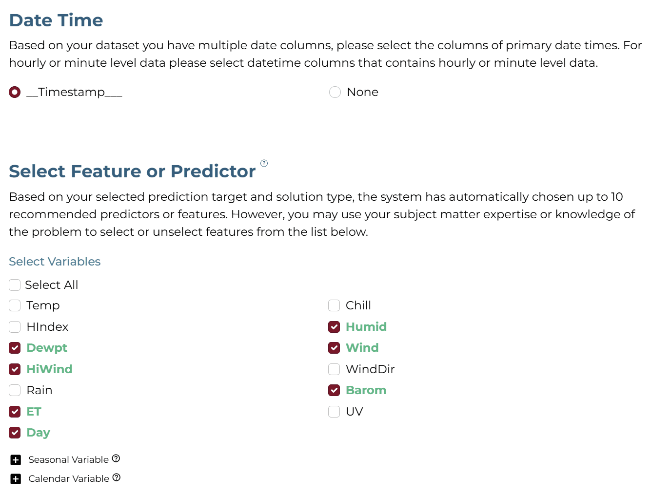 Feature Selection